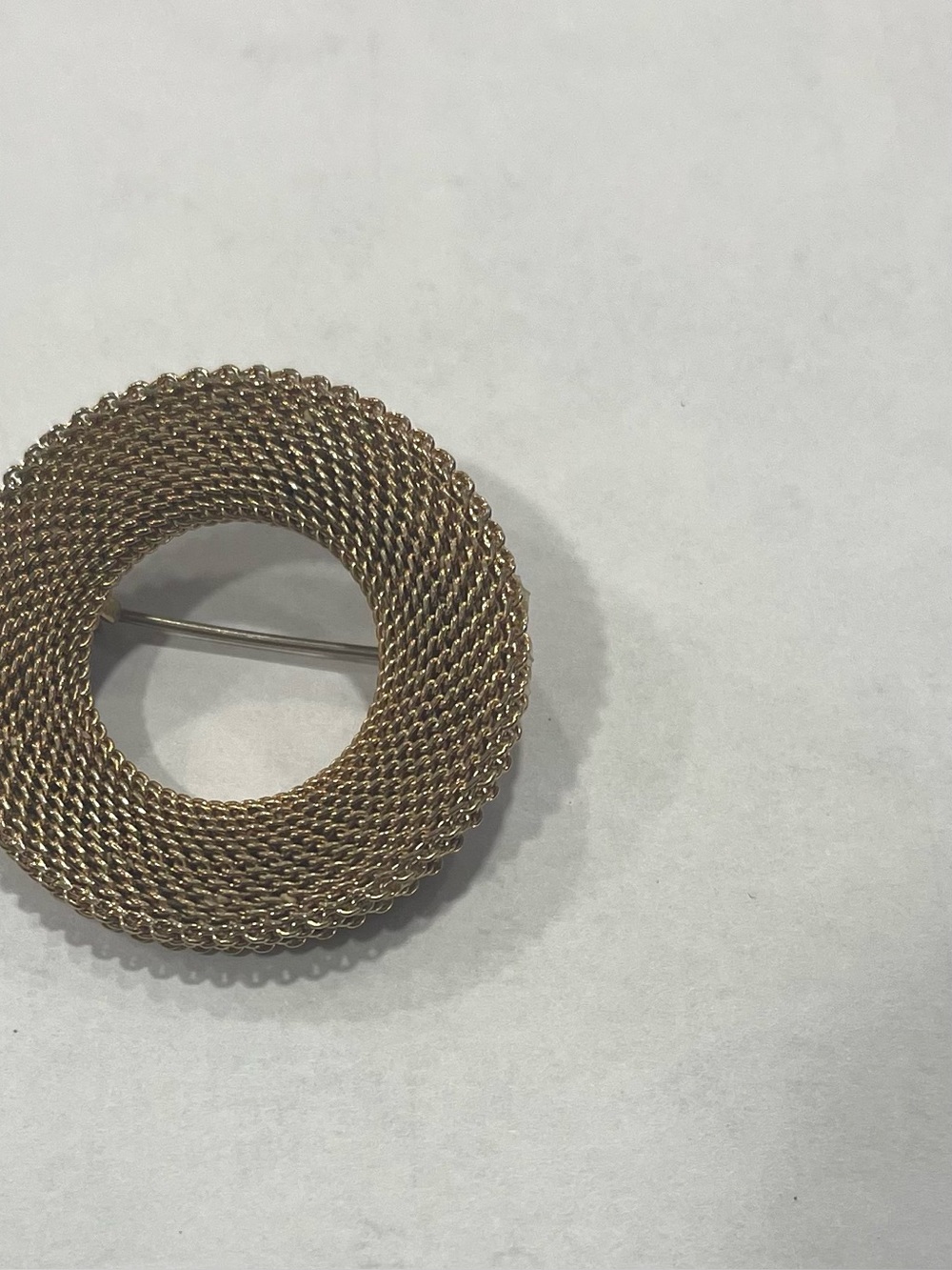 Gold-Tone Woven Circle Brooch - Classic Women's Jewelry